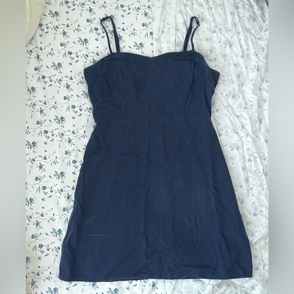 Navy blue, thin, mini dress